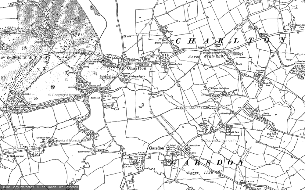 Old Map of Historic Map covering Andover's Gorse in 1898