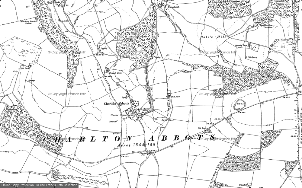 Old Map of Charlton Abbots, 1883 in 1883
