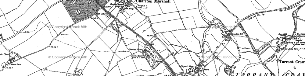 Old map of Charlton Marshall in 1887