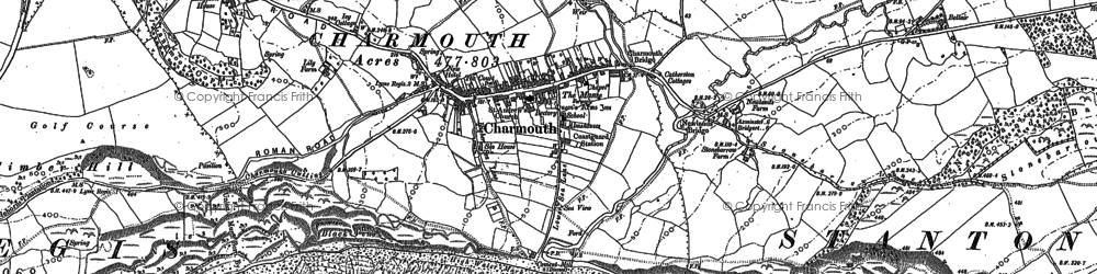 Old map of Charmouth in 1901