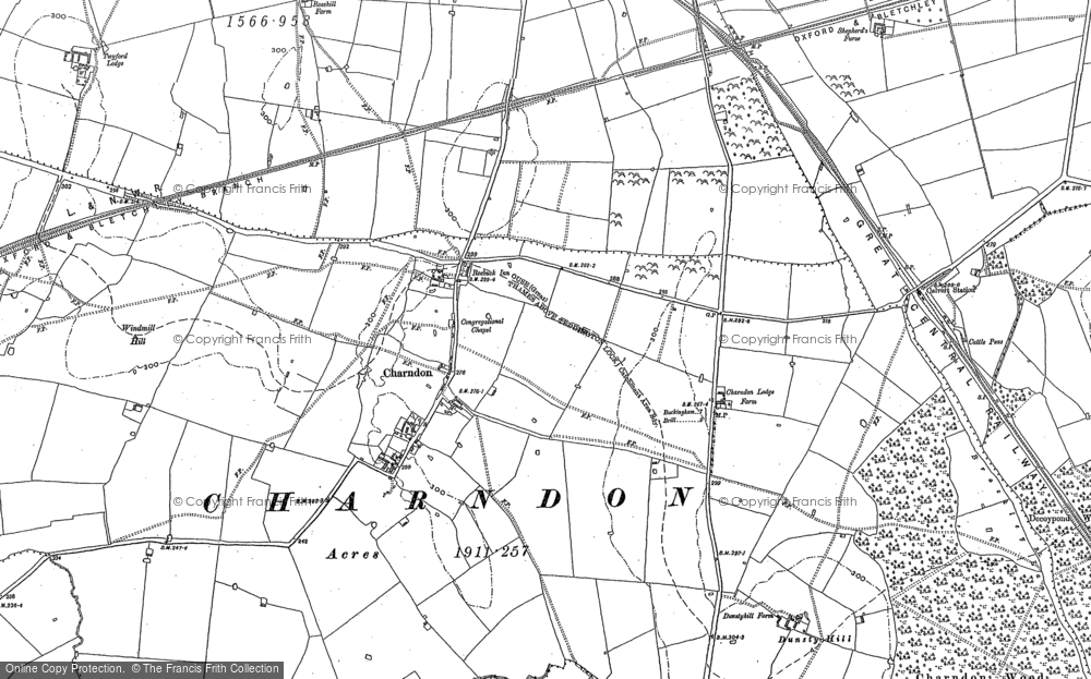Old Map of Charndon, 1898 in 1898