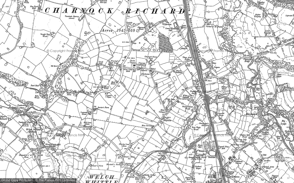 Old Map of Charnock Richard, 1892 - 1893 in 1892