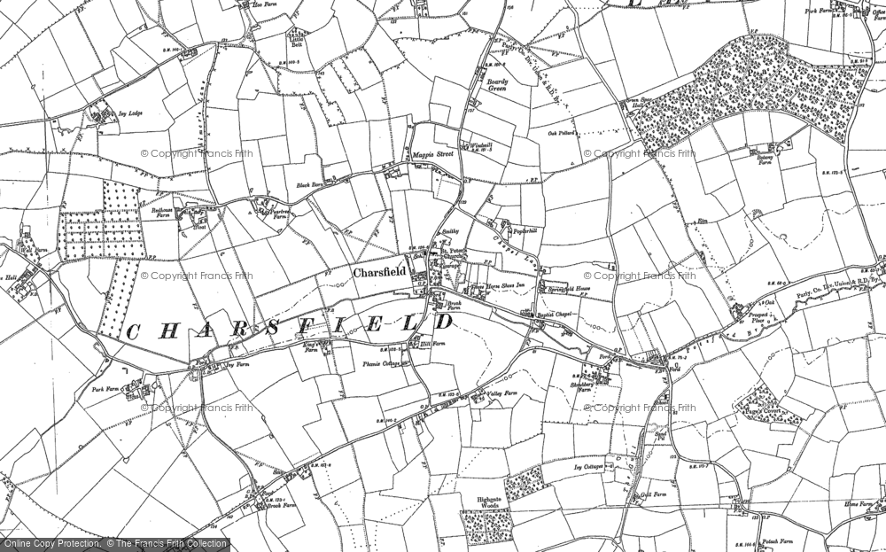 Old Map of Charsfield, 1881 - 1883 in 1881