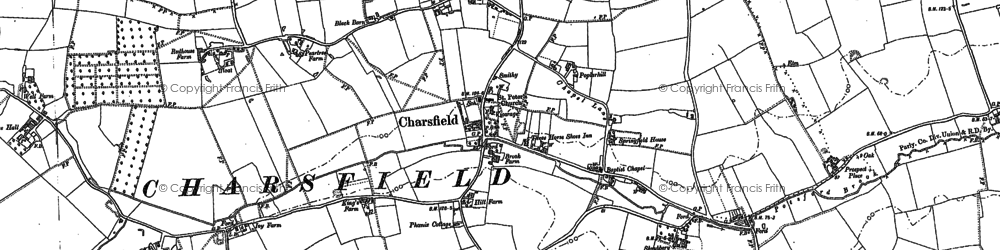 Old map of Charsfield in 1881