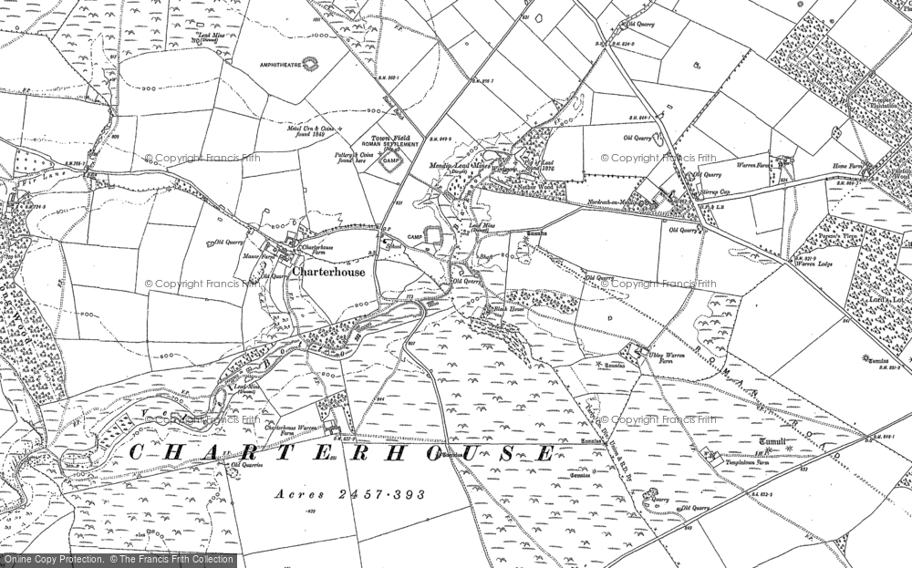 Old Map of Charterhouse, 1884 in 1884