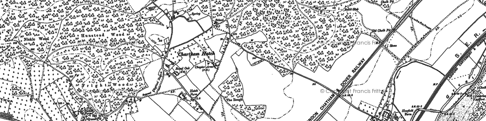 Old map of Chartham Hatch in 1896
