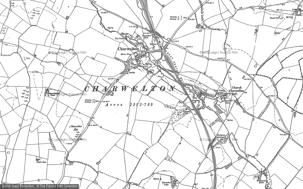 Old Map of Charwelton, 1883 - 1899 in 1883