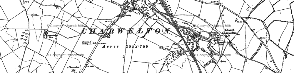 Old map of Church Charwelton in 1883