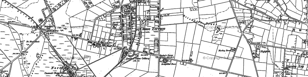 Old map of Chasetown Sta in 1883