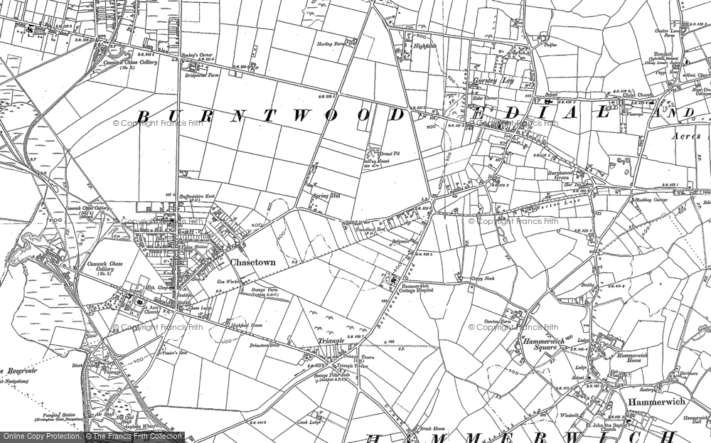 Old Map of Chasetown, 1882 - 1883 in 1882