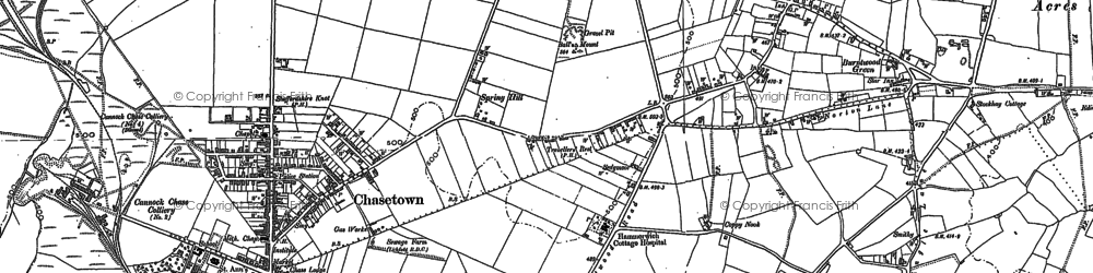 Old map of Chasetown in 1882