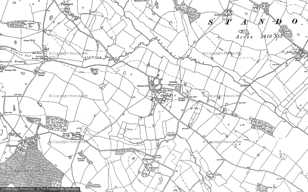 Old Map of Chatcull, 1879 in 1879