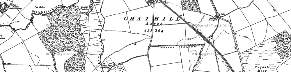 Old map of Chathill in 1896