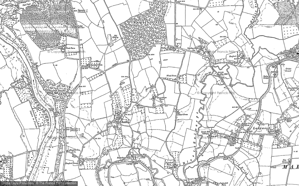 Old Map of Historic Map covering Ferndene in 1883