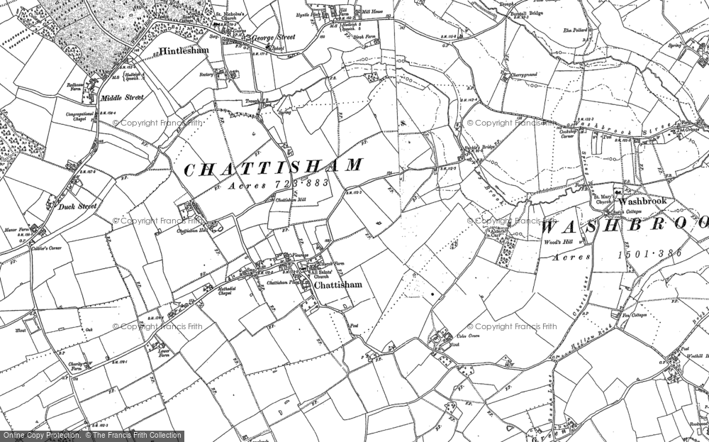 Old Map of Chattisham, 1881 - 1884 in 1881