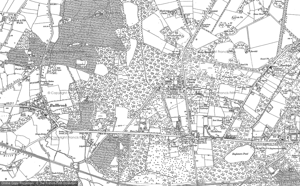 Old Map of Chavey Down, 1898 in 1898