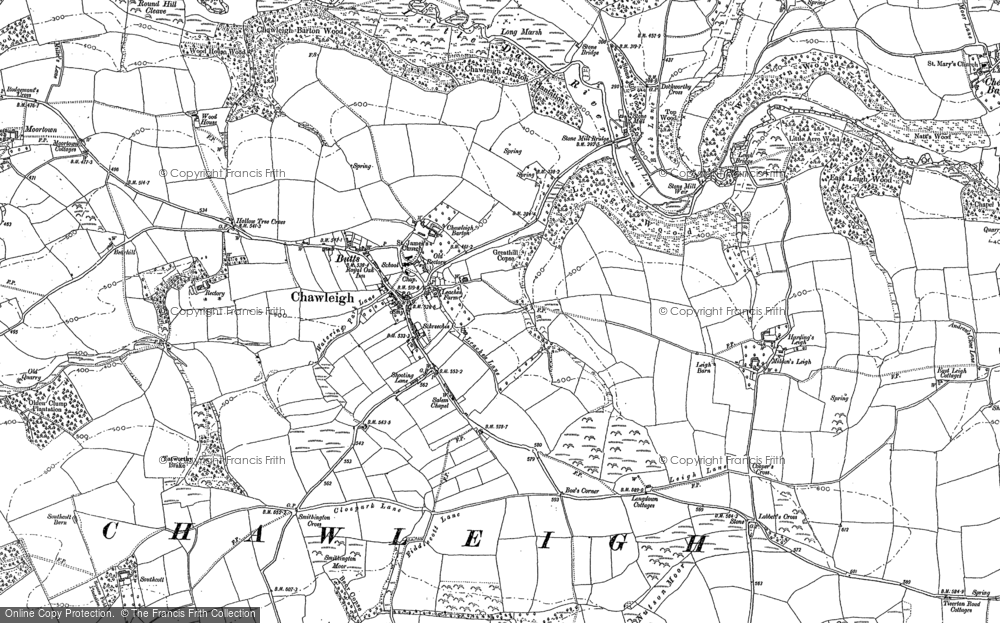 Old Map of Chawleigh, 1886 - 1887 in 1886