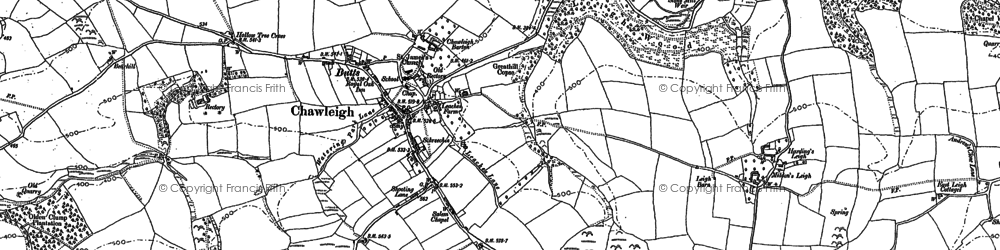 Old map of Chawleigh in 1886
