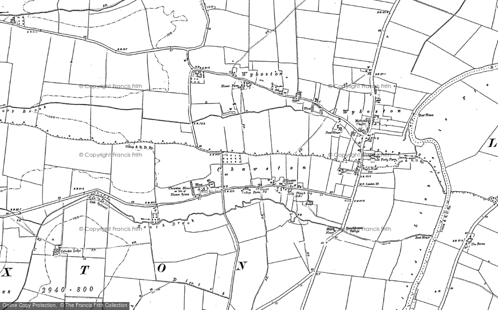 Old Map of Chawston, 1882 - 1900 in 1882