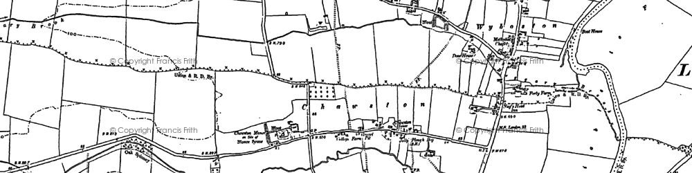 Old map of Chawston in 1882