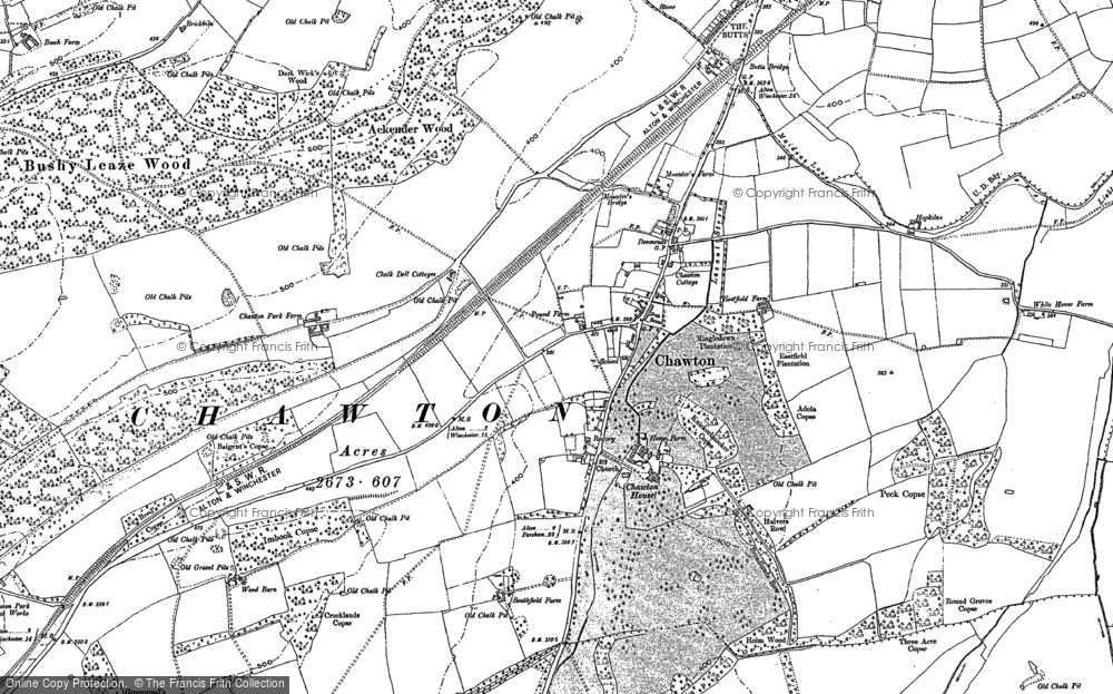 Old Map of Chawton, 1895 in 1895