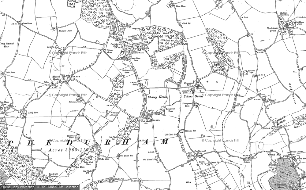 Old Map of Chazey Heath, 1910 - 1912 in 1910