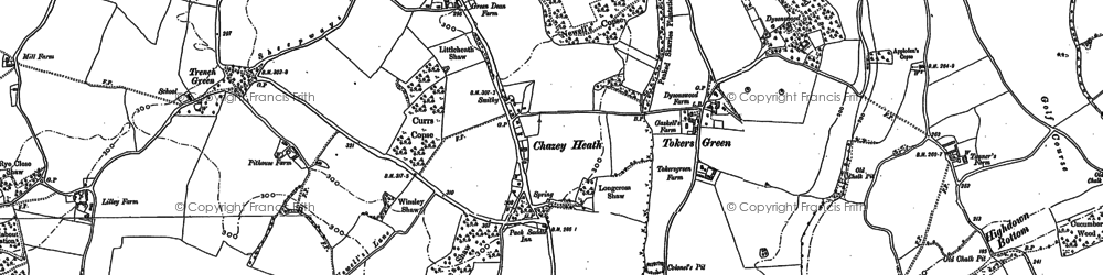 Old map of Chazey Heath in 1910