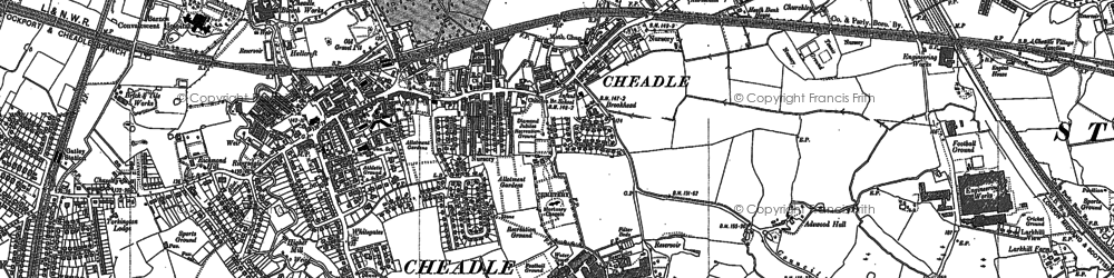 Old map of Cheadle in 1905