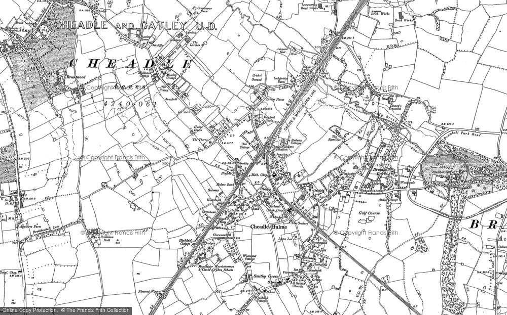 Old Map of Cheadle Hulme, 1897 in 1897