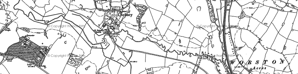 Old map of Chebsey in 1879