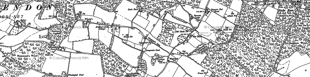 Old map of Checkendon in 1897