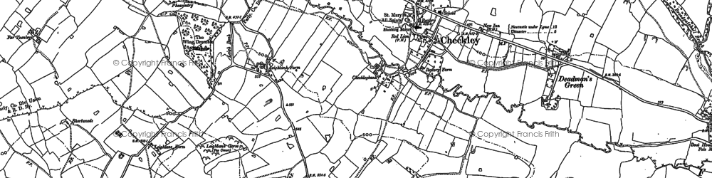 Old map of Checkley in 1880