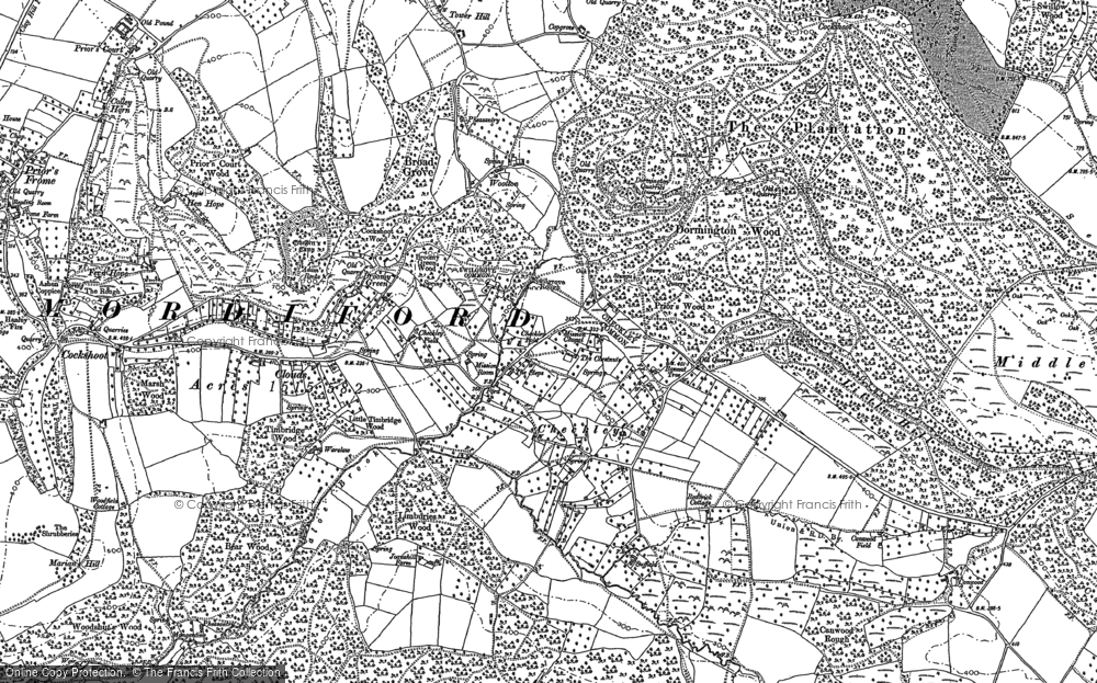 Old Map of Historic Map covering Bunker's Hill in 1886