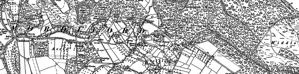 Old map of Checkley in 1886
