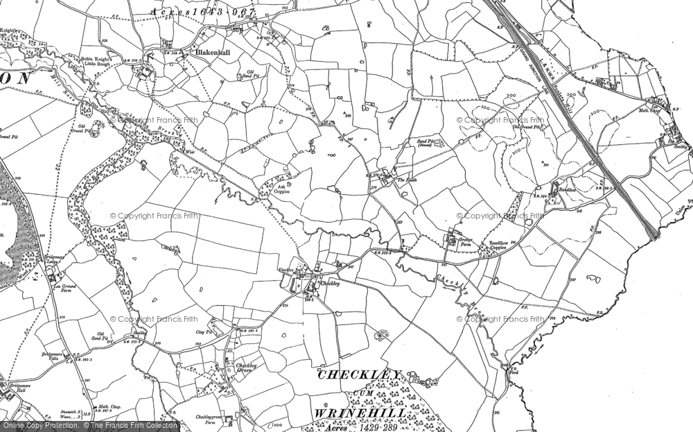 Old Map of Checkley, 1897 - 1908 in 1897