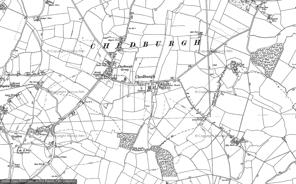 Old Map of Chedburgh, 1884 in 1884