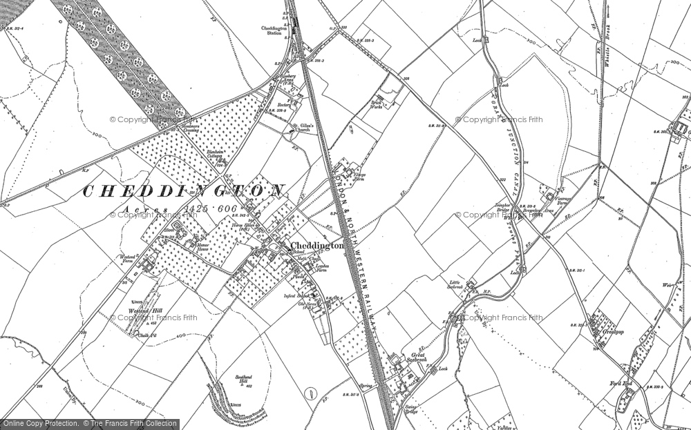 Old Map of Cheddington, 1898 in 1898