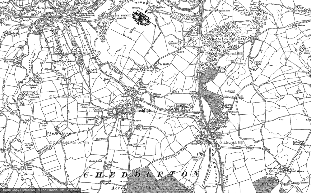 Old Map of Historic Map covering Churnet Grange in 1879
