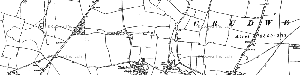 Old map of Chedglow in 1898