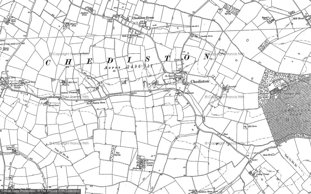Old Map of Chediston, 1883 in 1883