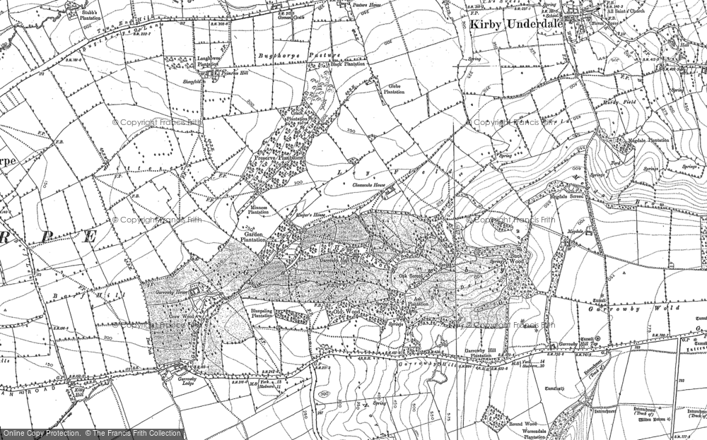 Old Map of Historic Map covering Beck Plantn in 1891