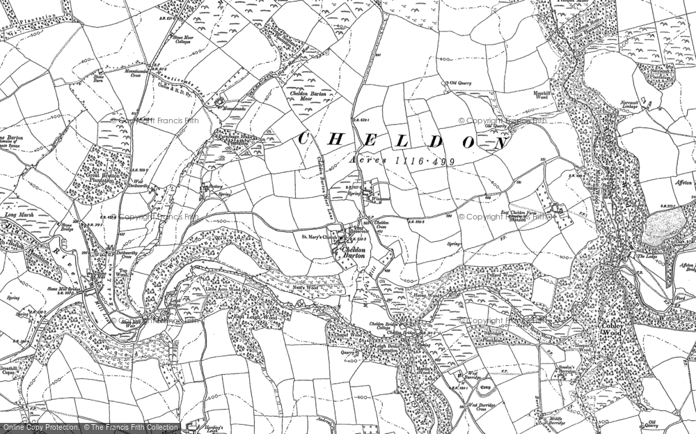 Old Map of Historic Map covering Leigh in 1887