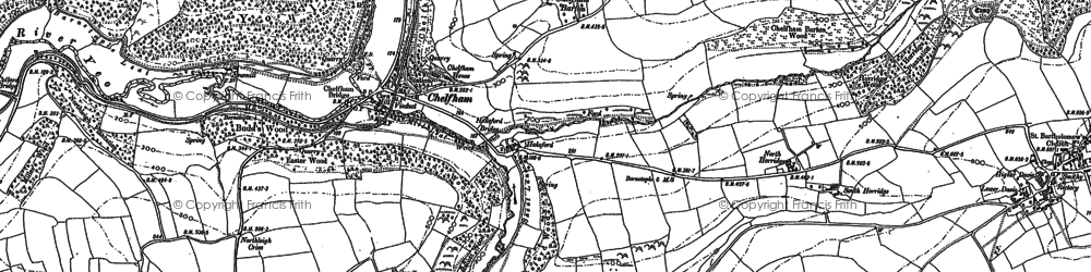 Old map of Chelfham in 1886