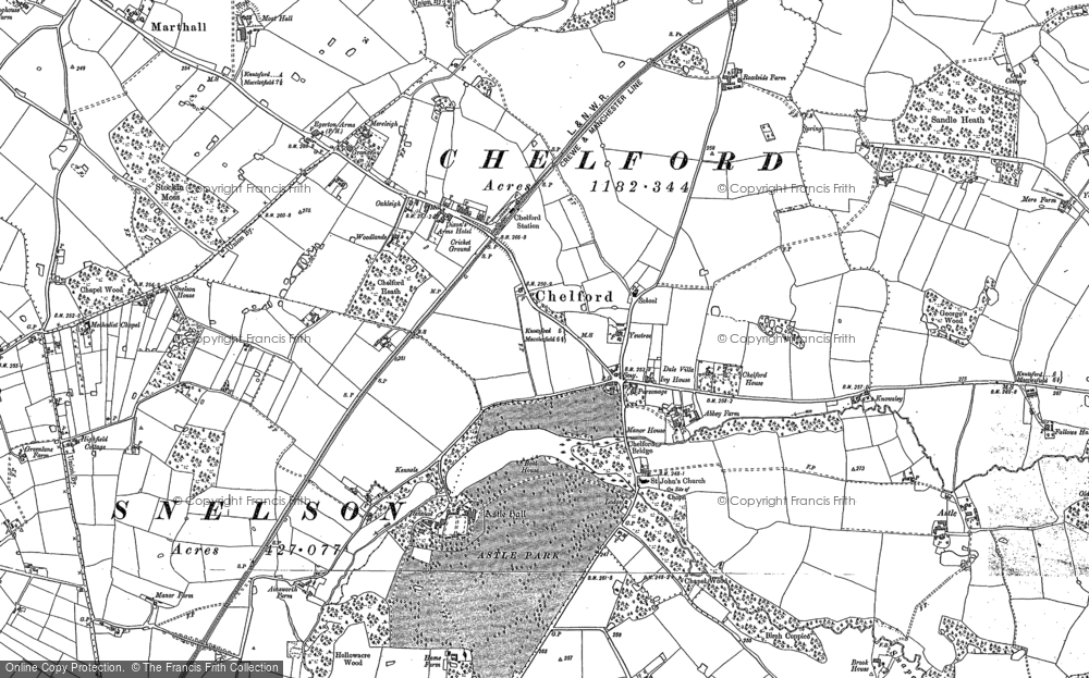 Old Map of Historic Map covering Astle Hall in 1897