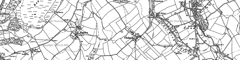 Old map of Chelmick in 1882