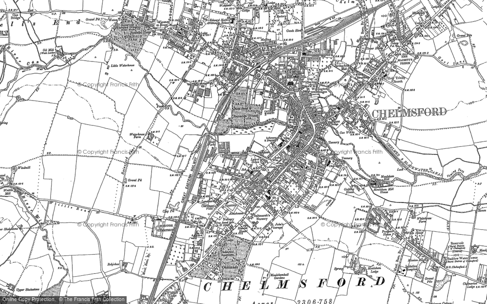 Old Map of Chelmsford, 1895 in 1895