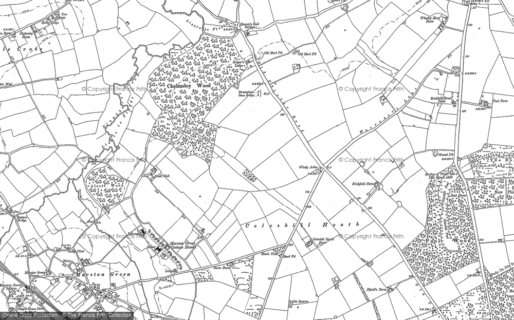 Old Map of Chelmsley Wood, 1886 in 1886
