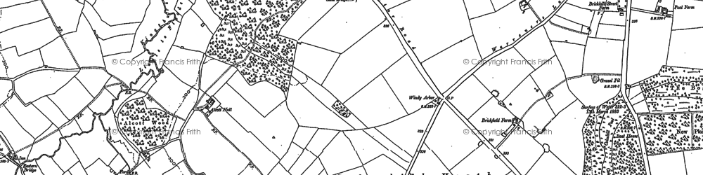 Old map of Bickenhill Plantations in 1886