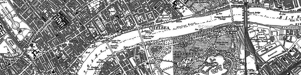 Old map of Chelsea in 1895
