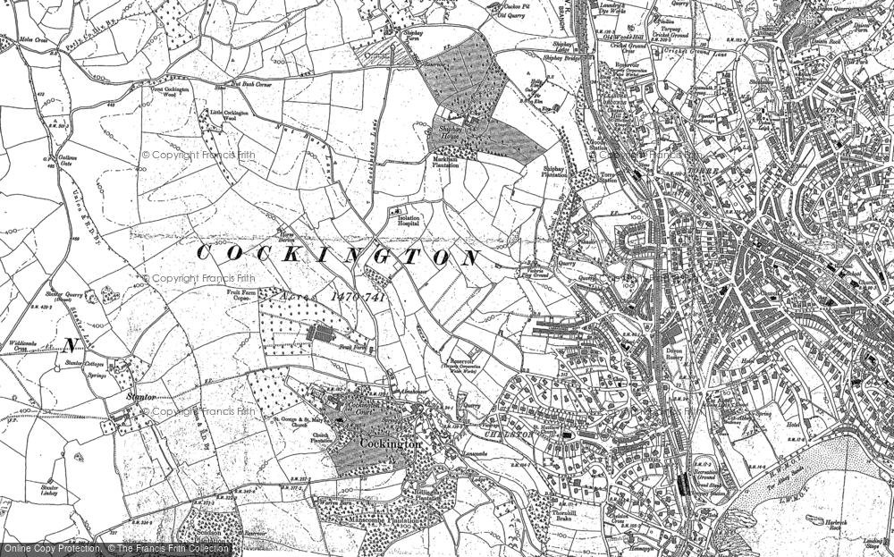 Old Map of Chelston, 1904 - 1933 in 1904